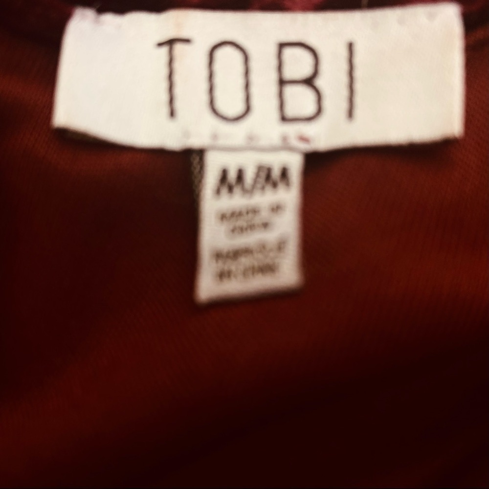 Tobi Burgundy Velvet Fitted Romper  Sz M - Picture 11 of 15